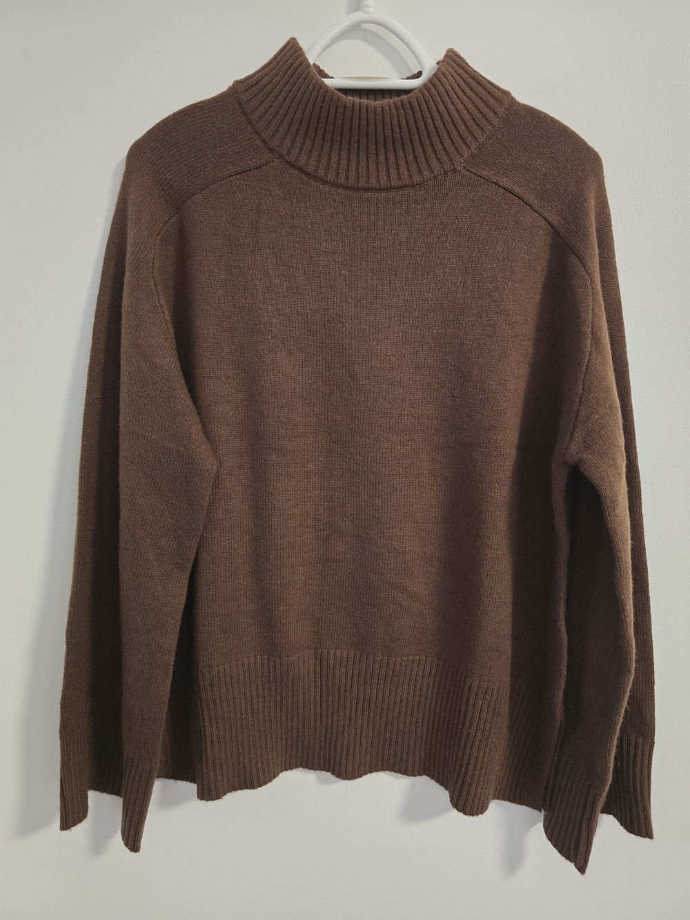 MONK &LOU Brown Cashmere Blend Sweater Crew Size L
